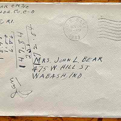 Letter - Robert Milner Bear to Mom, Mrs. John L. Bear (Postmarked Nov. 20, 1943 | 11:00AM)