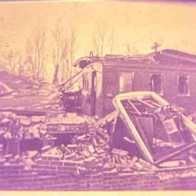 Boyd Park - Car Barns after Storm 1916