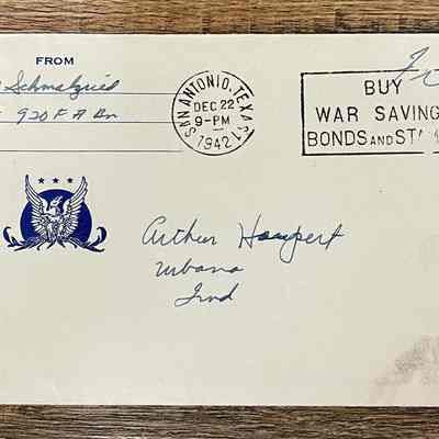 Letter - Pvt. John C. Schmalzried to Arthur Haupert (Dec. 21, 1942)
