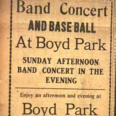 Boyd Park - Ad 1909