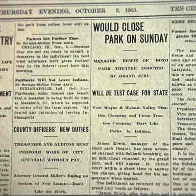 Boyd Park - Ad Oct. 5, 1905