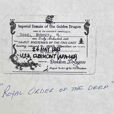 The "Imperial Domain of the Golden Dragon" - Robert M. Bear (May 24, 1945)