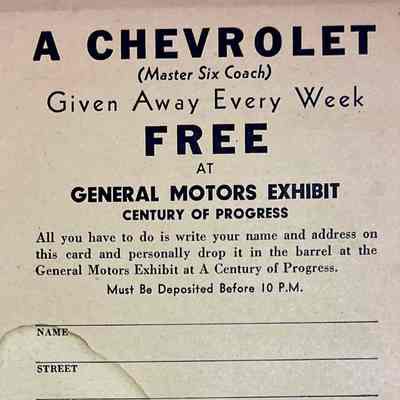 Tickets for a Free Chevrolet