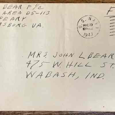 Letter - Robert Milner Bear to Mom, Mrs. John L. Bear (Postmarked Aug 19, 1943 | 10:30AM)