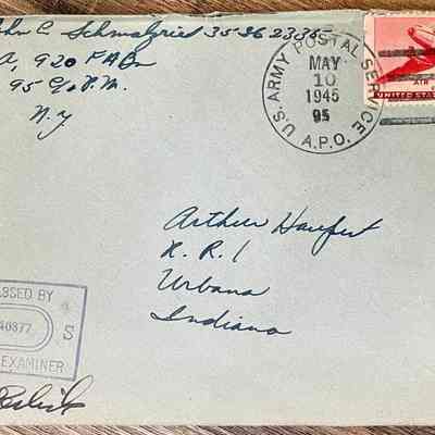Letter - Pfc. John C, Schmalzried to Arthur Haupert (May. 10, 1945)