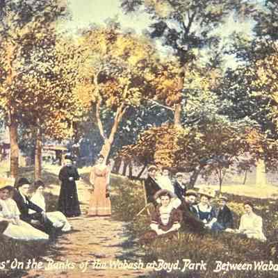 Boyd Park - River Walk on West Side of Bridge Looking East 1901-1907
