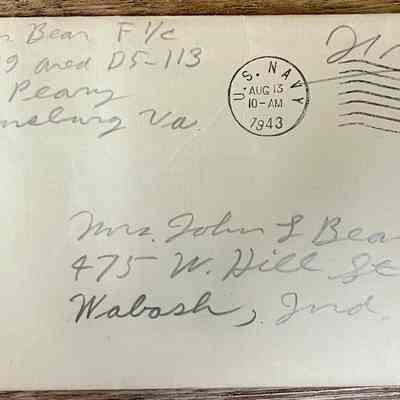 Letter - Robert Milner Bear to Mom, Mrs. John L. Bear (Postmarked Aug. 13, 1943 | 10:00AM)