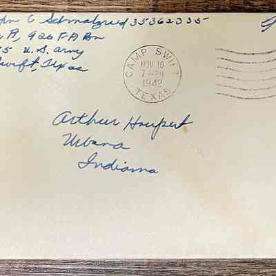 Letter - Pvt. John C. Schmalzried (35362335) to Arthur Haupert (Nov 9, 1942)