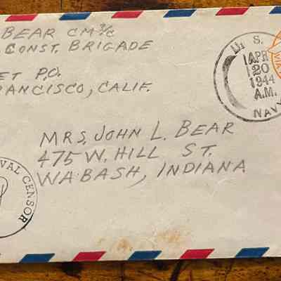 Letter - Robert Milner Bear to Mom, Mrs. John L. Bear (Postmarked Apr. 20, 1944)