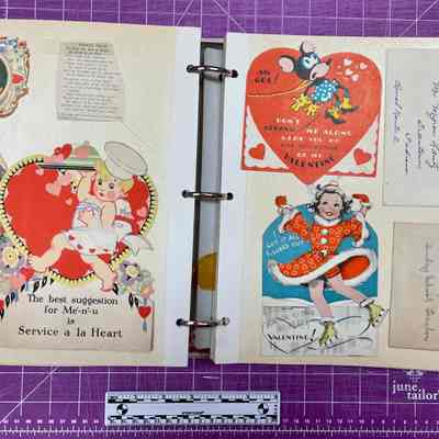 Myron and Evelyn Lantz - Scrapbook of Valentine's Day Cards (1930's & 1940's): Inside Book