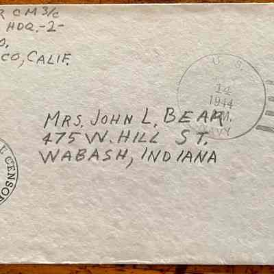 Letter - Robert Milner Bear to Mom, Mrs. John L. Bear (Postmarked Mar. 14, 1944)