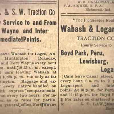 Boyd Park - RR Schedule 1902