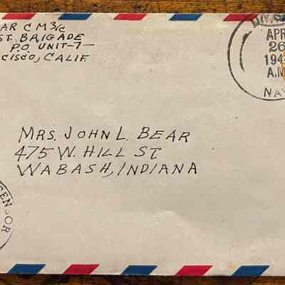 Letter - Robert Milner Bear to Mom, Mrs. John L. Bear (Postmarked Apr. 26, 1944)