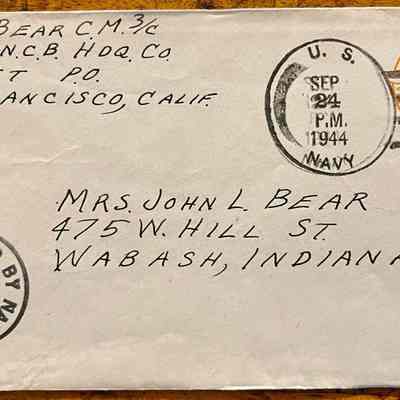Letter - Robert Milner Bear to Mom, Mrs. John L. Bear (Postmarked Sep. 24, 1944)