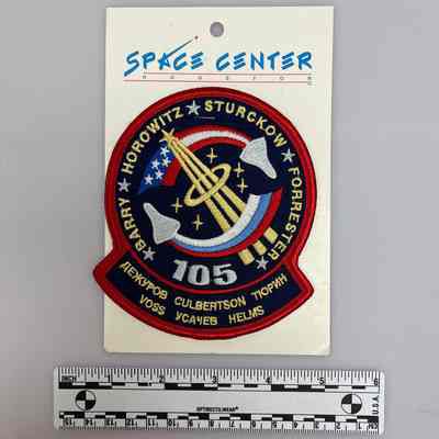 NASA Mission Patch - STS 105 (Barry, Horowitz, Sturckow, Forrester & Space Station Crew)