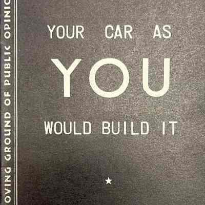 Your Car as You Would Build It