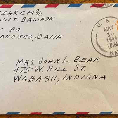Letter - Robert Milner Bear to Mom, Mrs. John L. Bear (Postmarked May. 16, 1944)