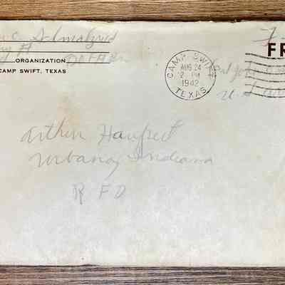 Letter - Pvt. John C. Schmalzried to Arthur Haupert (Aug 23, 1942)