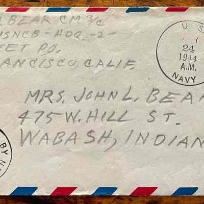 Letter - Robert Milner Bear to Mom, Mrs. John L. Bear (Postmarked Mar. 24, 1944)