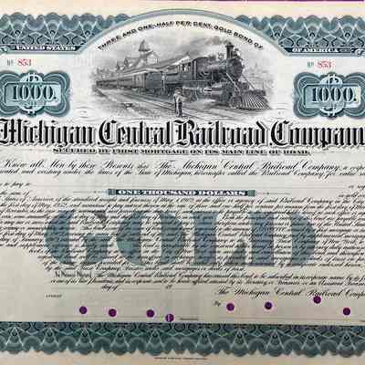 The Michigan Central Railroad Company - Stock Certificate