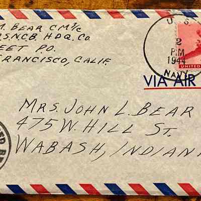 Letter - Robert Milner Bear to Mom, Mrs. John L. Bear (Postmarked Sep. 2, 1944)