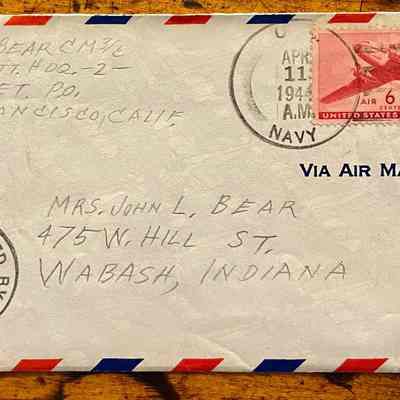Letter - Robert Milner Bear to Mom, Mrs. John L. Bear (Postmarked Apr.11, 1944)