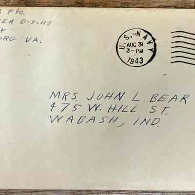 Letter - Robert Milner Bear to Mom, Mrs. John L. Bear (Postmarked Aug 31, 1943 | 3:00-PM)