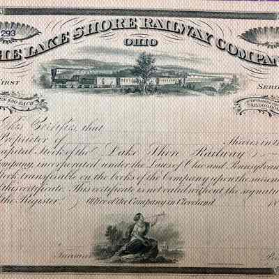 The Lake Shore Railway Company - Stock Certificate