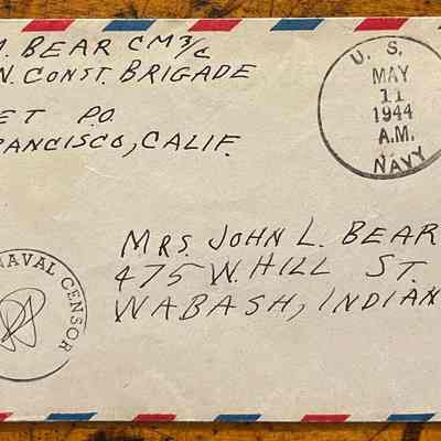 Letter - Robert Milner Bear to Mom, Mrs. John L. Bear (Postmarked May. 11, 1944)