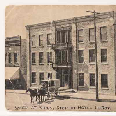 Postcard of Hotel LeRoy 300 Watson St. c. 1912