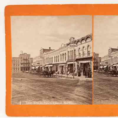Stereograph Public Square east side - late 1800s