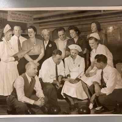 Adelaide Corliss, far left, wearing uniform, 1945.: See “Wars” 2005.1005, World War II Picture