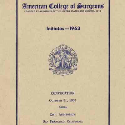 American College of Surgeons Convocation 31 Oct 1963