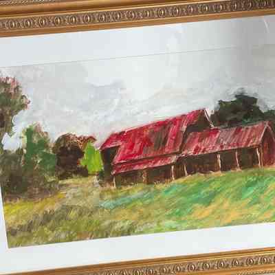 Landscape: red roof barn