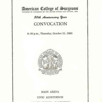 American College of Surgeons 50th Year Convocation Ceremony 1963