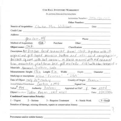 previous inventory worksheet