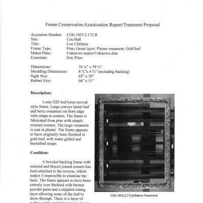 conservation and treatment report