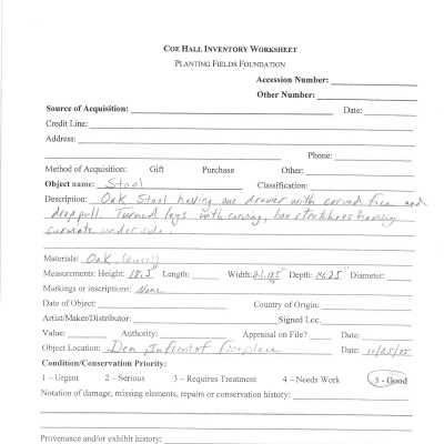 previous inventory worksheet