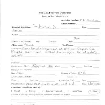 previous inventory worksheet