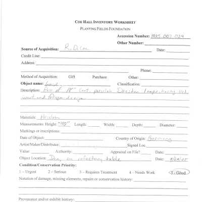 previous inventory worksheet