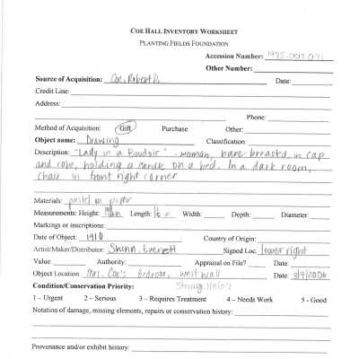 previous inventory worksheet
