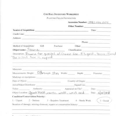 previous inventory worksheet