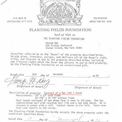 Documents that this is gift from 1989
