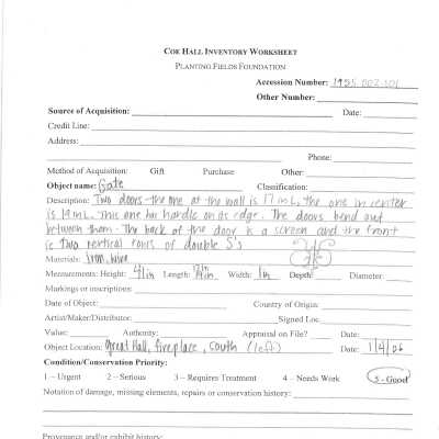 previous inventory worksheet