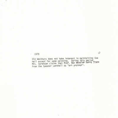 1970 note re frame being demolished during SUNY era