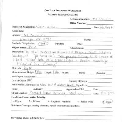 previous inventory worksheet