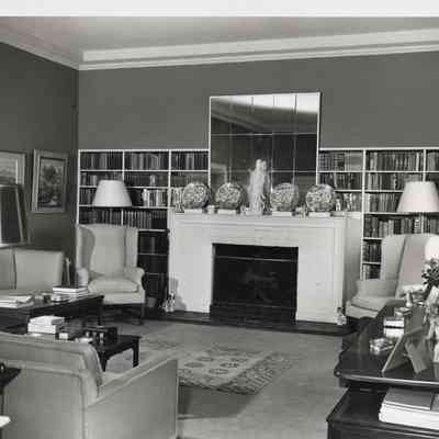 Robert Coe's Copenhagen house with statue on mantelpiece c.1950s
