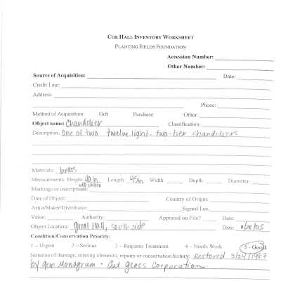 previous inventory worksheet (no accession #)