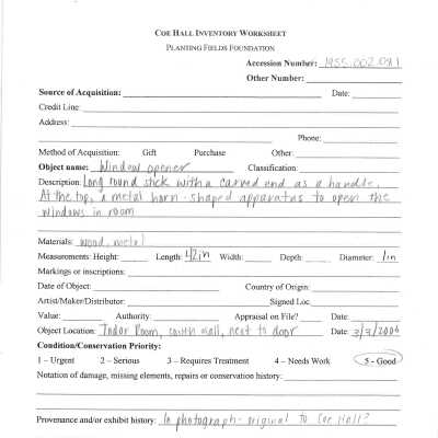 previous inventory worksheet