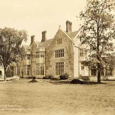 CH_Ext_005: Coe Hall and grounds under construction, photographed by Irving Underhill
